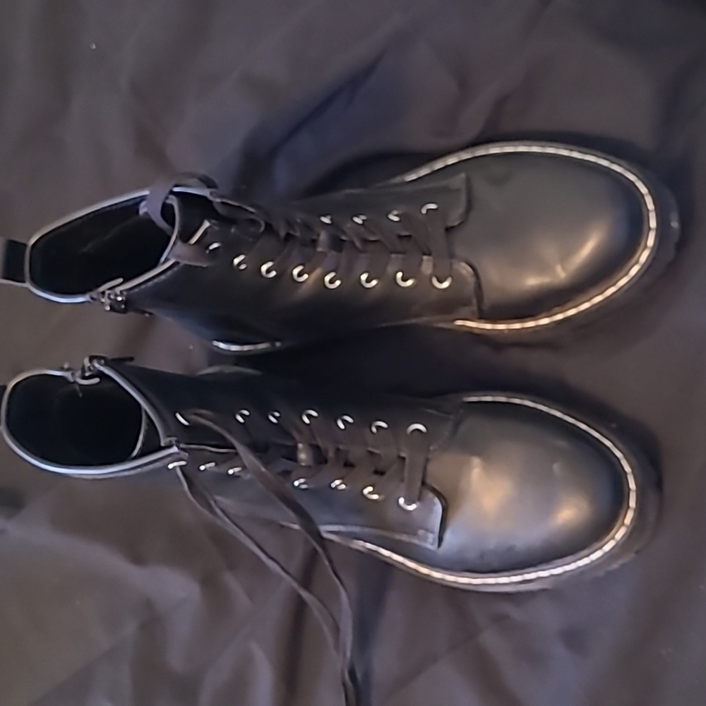Madden Girl Black Combat Boots